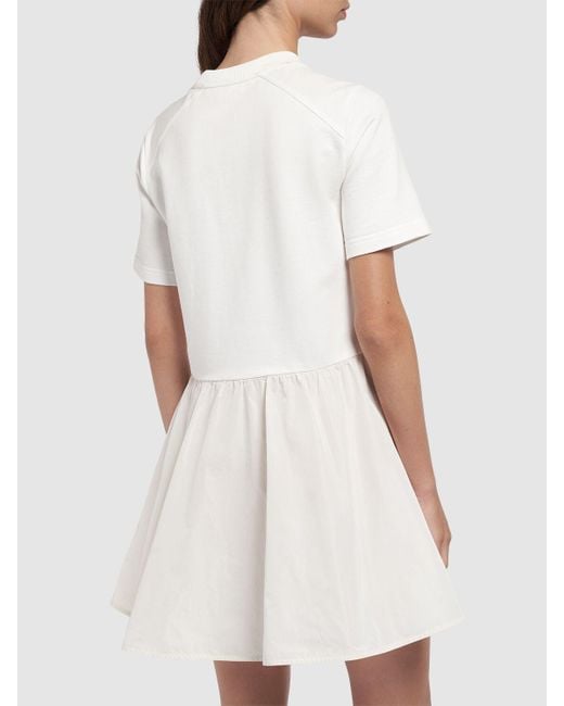 Vestido corto de algodón Moncler de color White
