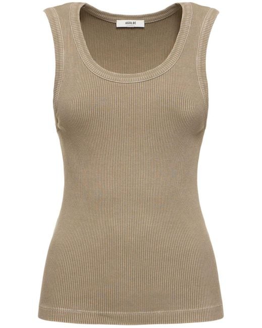 Agolde Natural Poppy Scoop Neck Cotton Tank Top