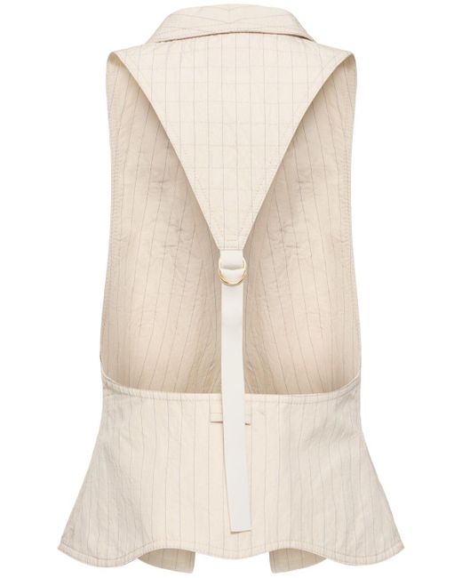 Giorgio Armani White Cotton Blend Sleeveless Vest W/ Cutouts