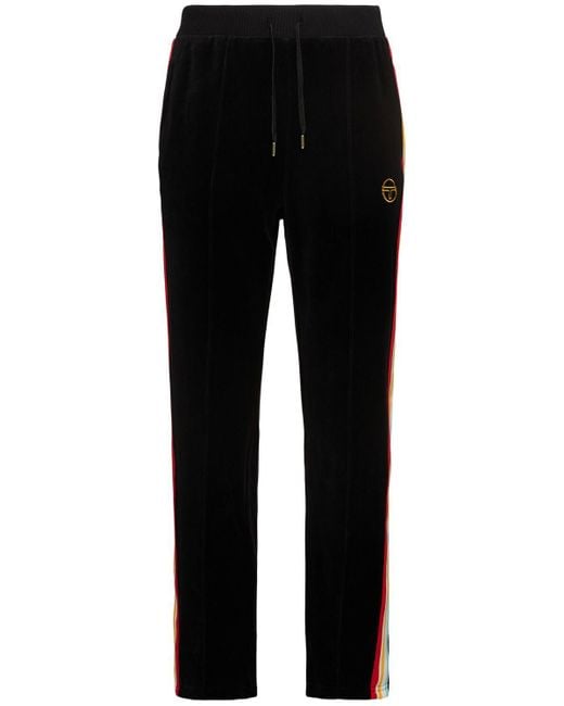 Sergio Tacchini Black Slice Velour Track Pants for men