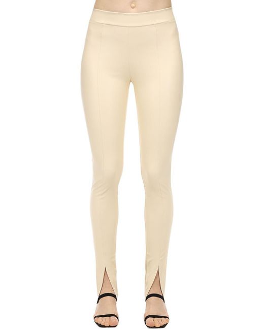 Wolford White Estella Form Fit Faux Leather Leggings