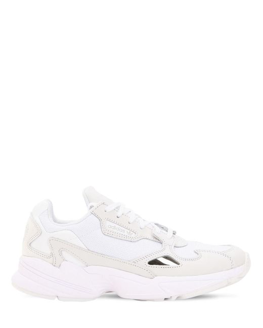 adidas Originals Falcon Mesh & Suede Sneakers in White | Lyst