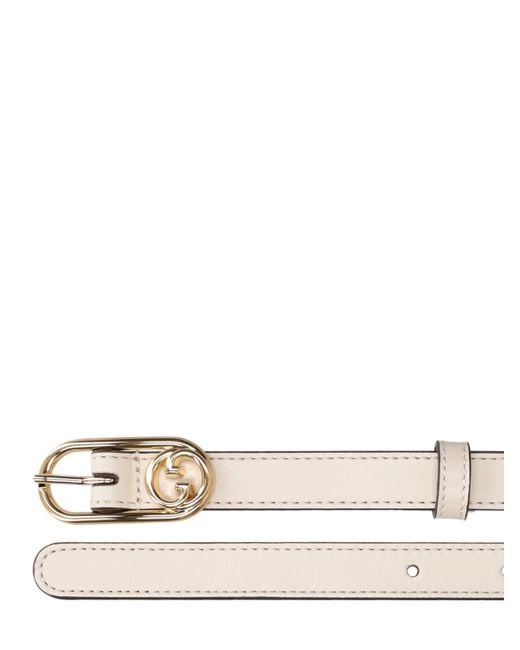 Gucci white deals leather belt