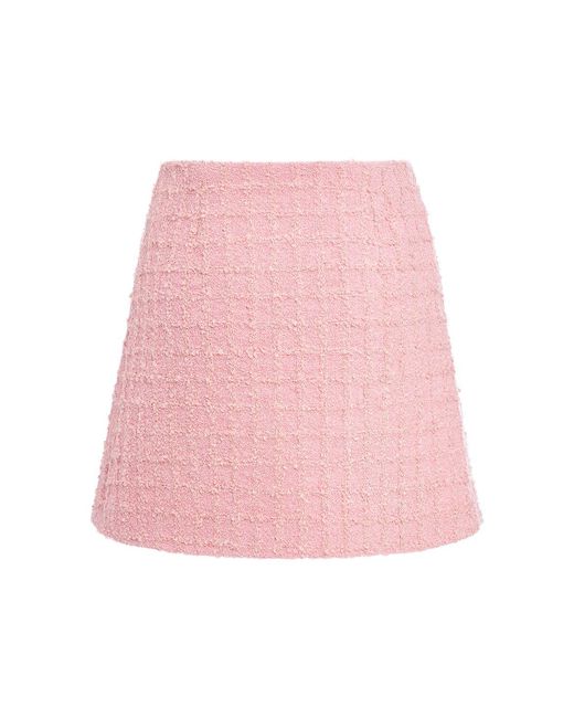 Minigonna in tweed di Versace in Pink
