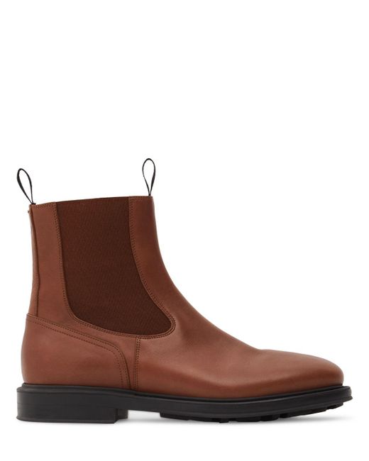 Loro Piana Brown Travis Leather Chelsea Boots for men