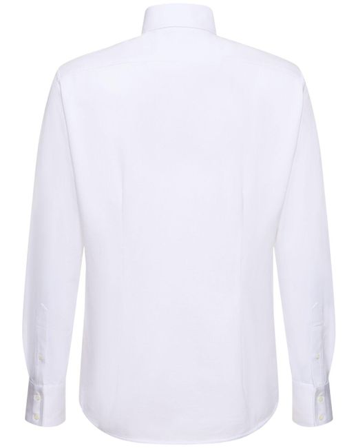 Brunello Cucinelli Hemd Aus Baumwolljersey in White für Herren