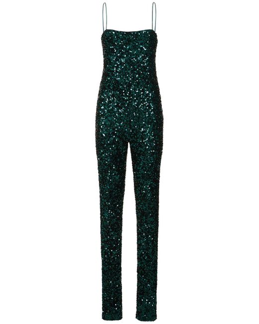 ROTATE BIRGER CHRISTENSEN Green Pailletten-jumpsuit