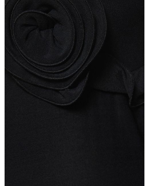 Magda Butrym Black Jersey Midi Dress W/ Flowers