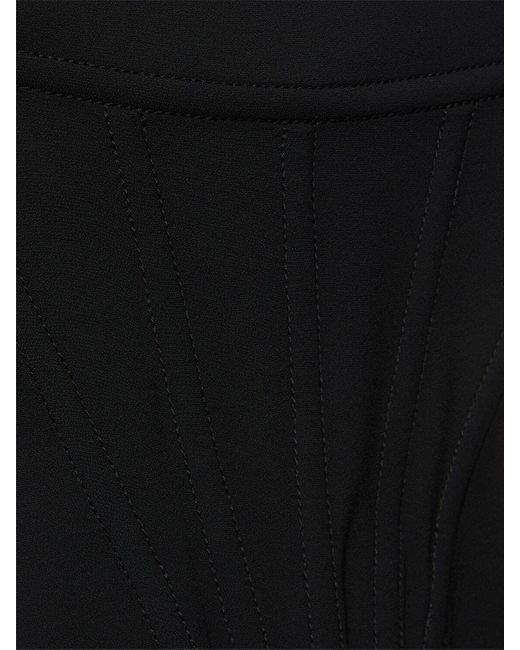 Versace Black Viscose Blend Sablé Midi Corset Dress