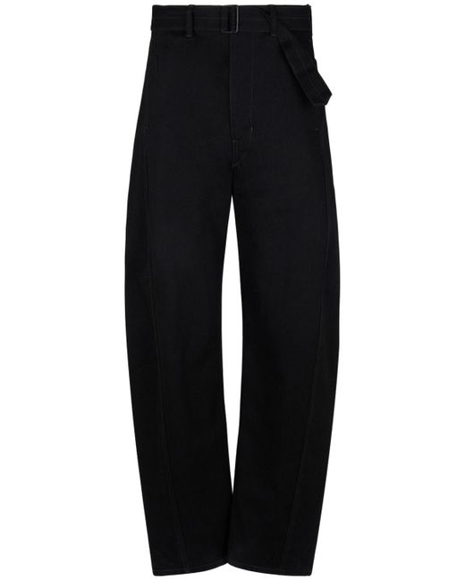 Lemaire Black Belted Cotton Jeans