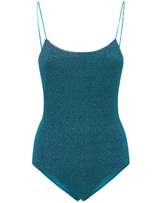 Oseree Blue Lumière Maillot Lurex One Piece Swimsuit