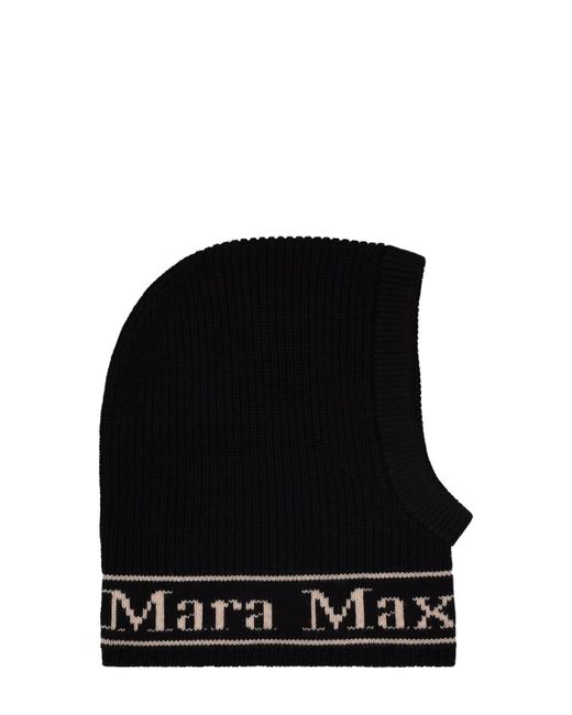 Max Mara Black Gong Wool Balaclava