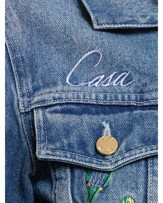 Casablancabrand Blue Embroidered Denim Jacket