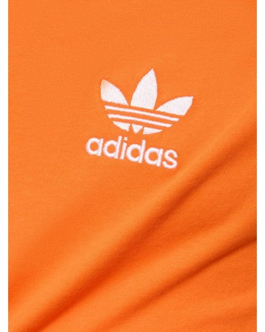 Adidas Originals Orange 3-stripes Cotton T-shirt for men