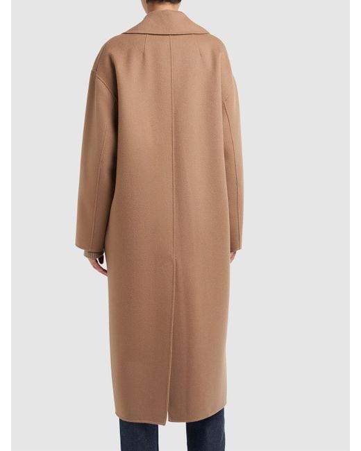 Max Mara Brown Holland Wool Double Breasted Long Coat