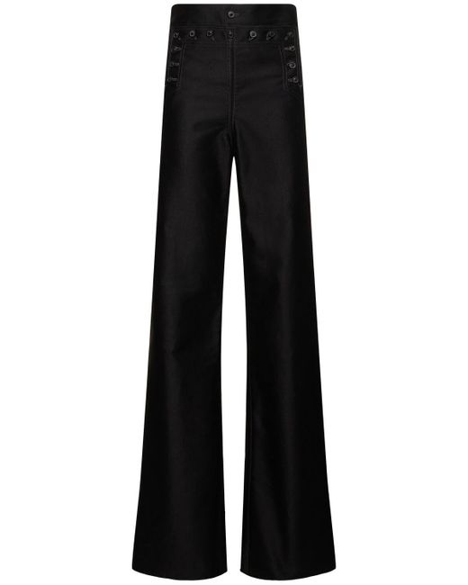Pantalon en satin de coton Maison Margiela en coloris Black