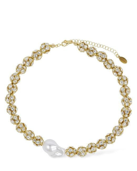 Collana con perle e cristalli d'imitazione di Magda Butrym in Metallic