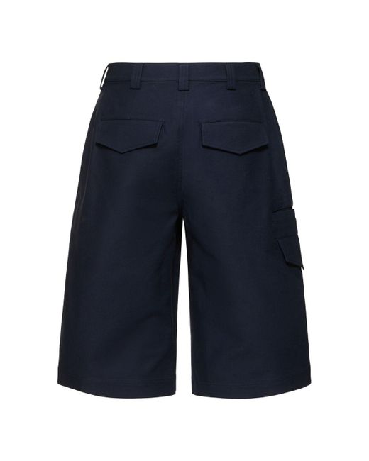 メンズ AFTER PRAY Safari コットンバミューダパンツ Blue