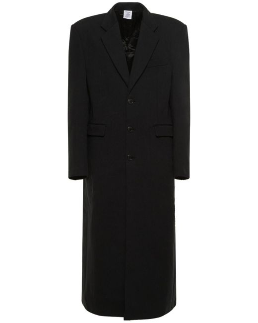 Vetements Black Boxy Single Breast Tailored Cotton Coat for men