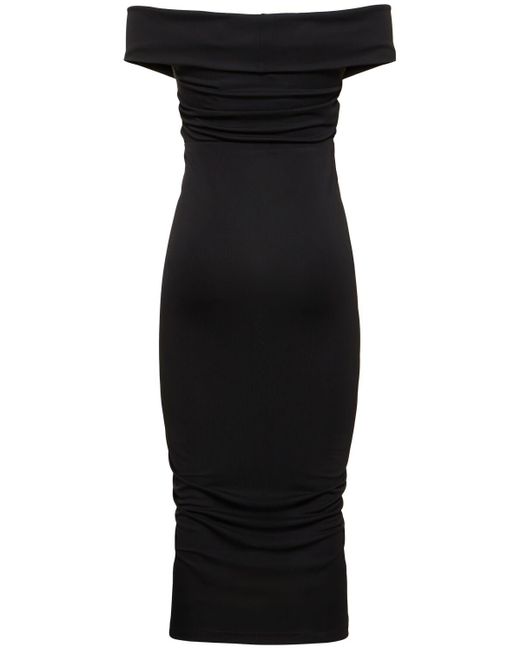ANDAMANE Black Kendall Summer Stretch Jersey Midi Dress
