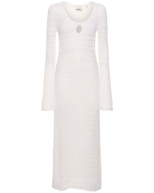Isabel Marant White Midikleid Aus Baumwollmischgewebe "poros"