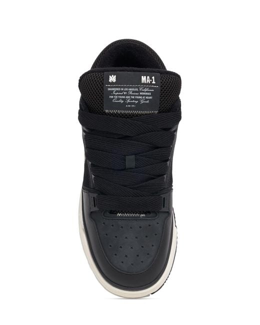 Amiri Black Ma-1 Leather Low Top Sneakers for men