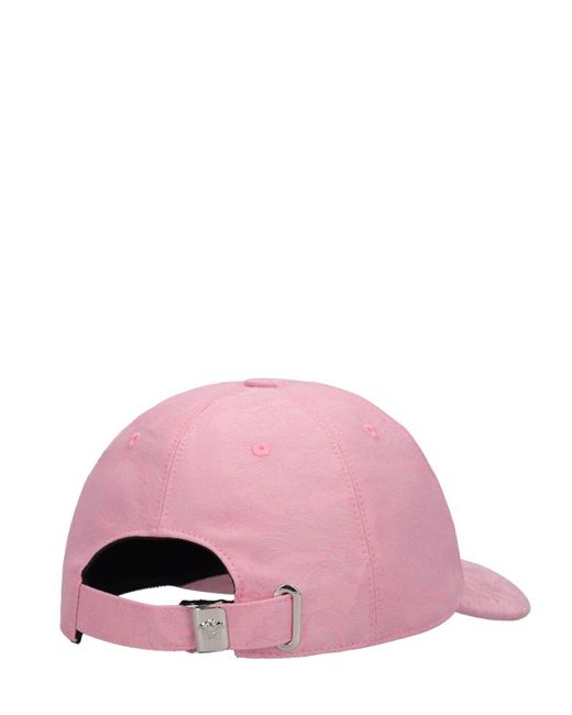 Gorra de baseball con jacquard Versace de color Pink