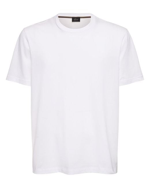 Camiseta de algodón jersey Brioni de hombre de color White
