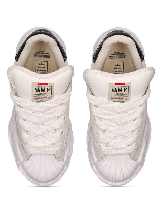 Maison Mihara Yasuhiro White Blakey Leather Low Top Sneakers for men