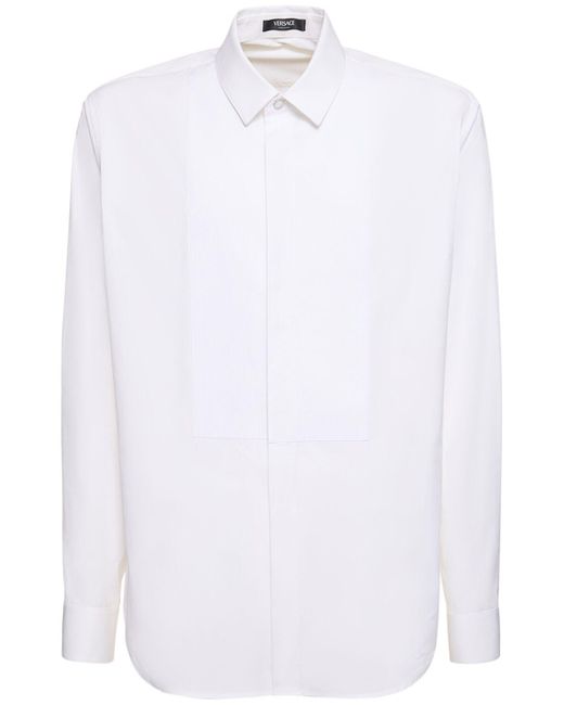 Versace Hemd Aus Baumwollpopeline in White für Herren