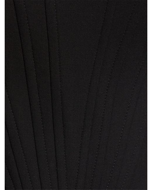 GIUSEPPE DI MORABITO Black Stretch Wool Bustier Top