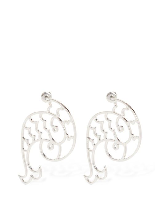 Emilio Pucci White Fish Outline Earrings