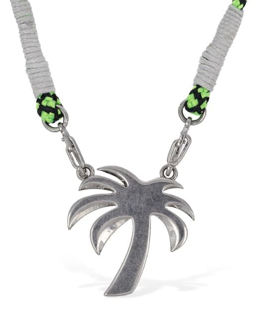 Collier à pendentif palmier avec perles Palm Angels en coloris Metallic