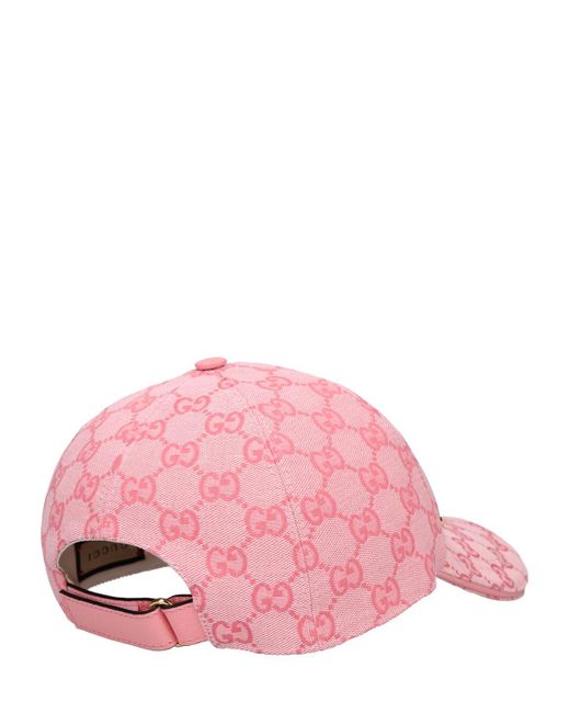 Gorra de baseball de lona gg Gucci de color Pink