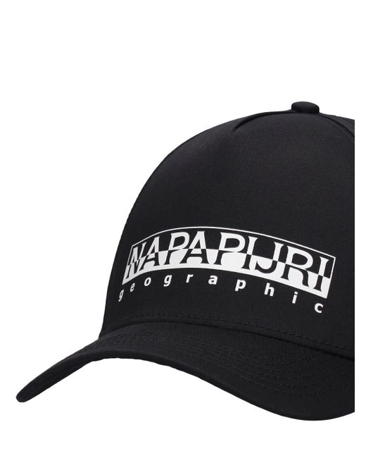 Gorra de algodón con logo Napapijri de hombre de color Black