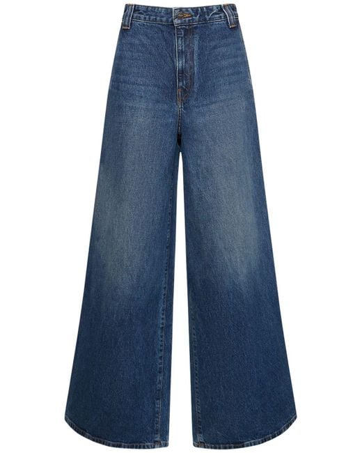 Jeans larghi vita bassa jacob di Khaite in Blue