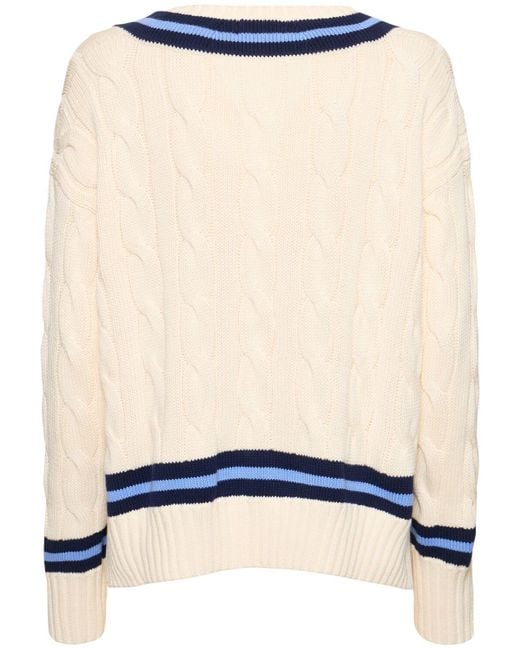 Polo Ralph Lauren Blue Cricket Long Sleeve V-neck Sweater