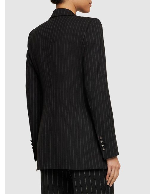 Dolce & Gabbana Black Pinstriped Wool Single Breasted Jacket