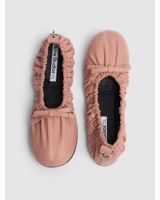 Acne Pink 10mm Leather Ballerinas