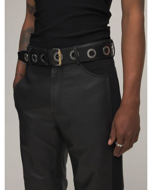 Dion Lee Black Mirror Leather Buckle Belt for men