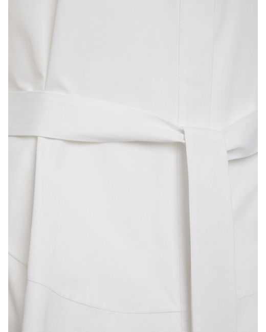 Mujer Vestido Midi De Algodón Alexander McQueen de color White