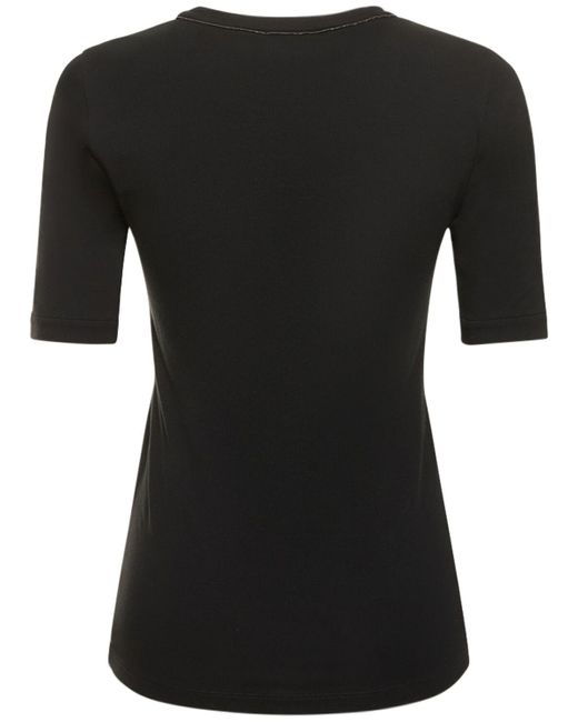 Camiseta de jersey stretch Brunello Cucinelli de color Black