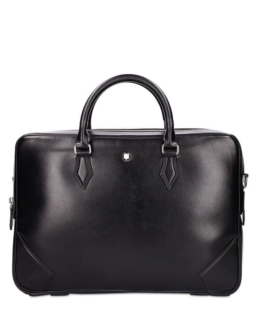 Montblanc Leather Briefcase in Black for Men Lyst UK