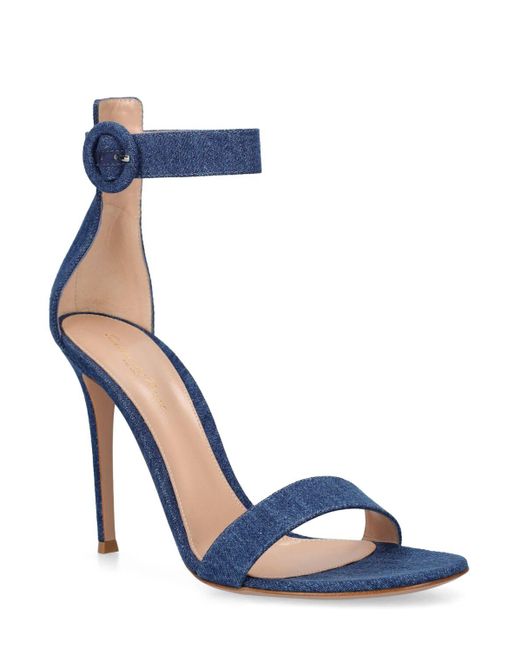 Sandalias de denim 105mm Gianvito Rossi de color Blue