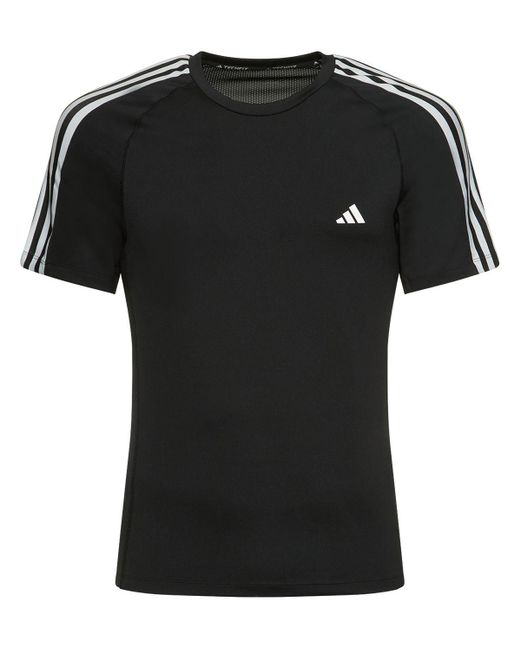 T-shirt en tissu technique à 3 bandes Adidas Originals pour homme en coloris Black