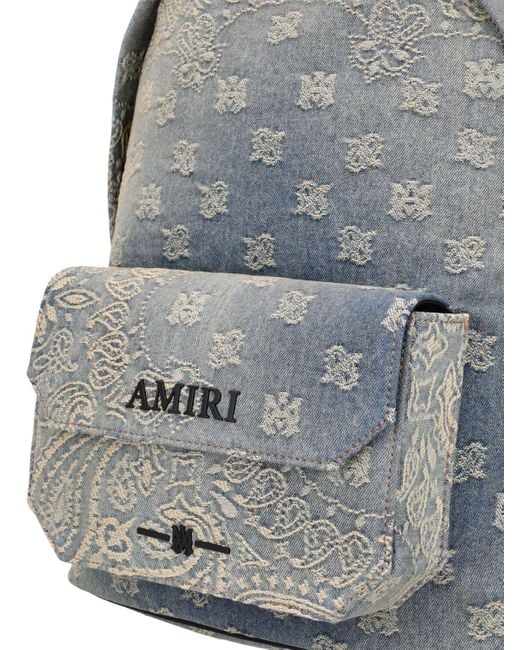 Sac à dos en coton jacquard bandana Amiri pour homme en coloris Gray