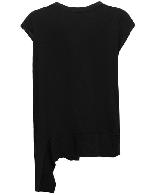 T-shirt in jersey di cotone di Yohji Yamamoto in Black