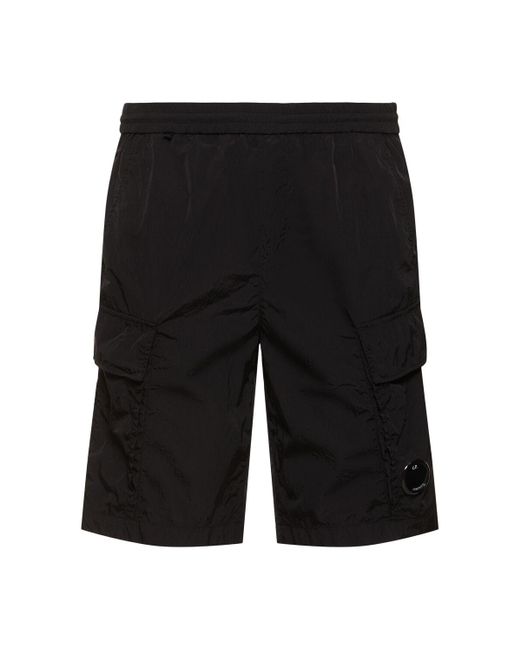 C P Company Black Chrome-r Cargo Shorts for men