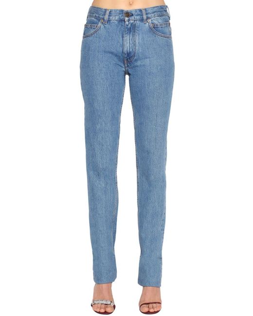 CALVIN KLEIN 205W39NYC Blue Mid Rise Cotton Denim Jeans