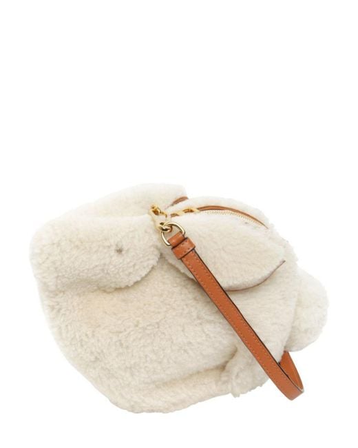 Loewe Natural Bunny Shearling Shoulder Bag